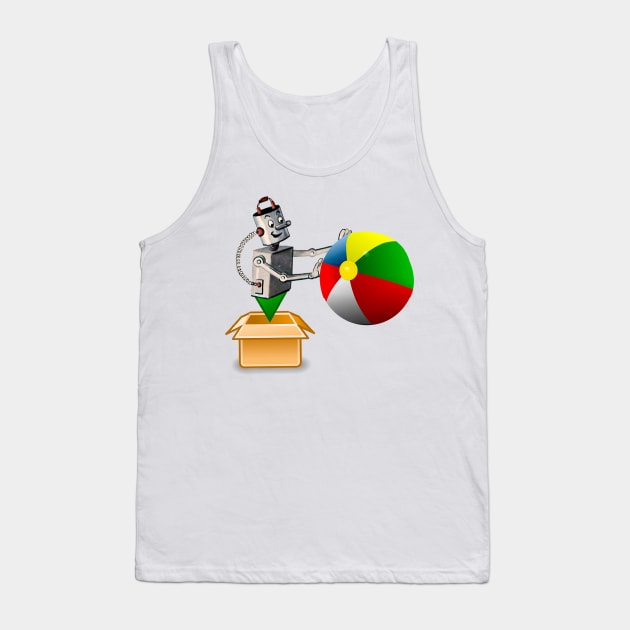 robot playing beach ball Tank Top by Marccelus